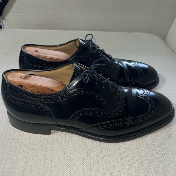 Johnston & Murphy Shoes Men’s 9E/C Black Heritage Wingtip Oxfords Vintage